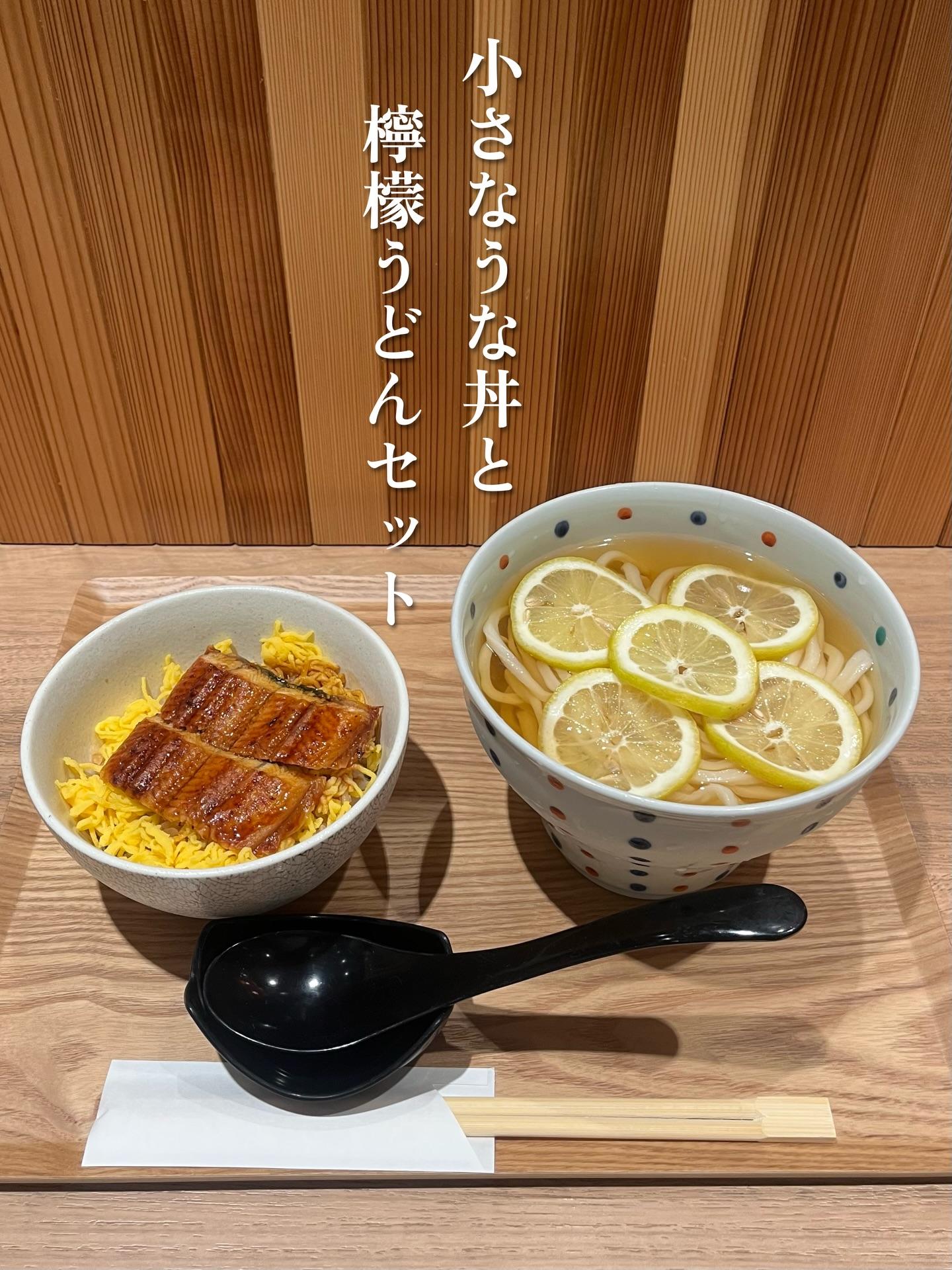 \ 小さなうな丼と檸檬うどんセット /